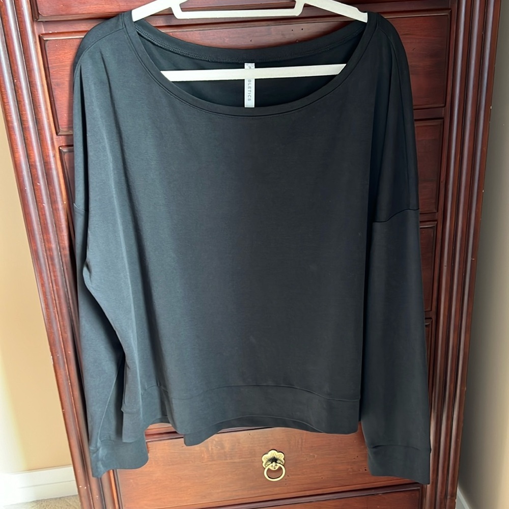 Fabletics Black Boatneck Top XL